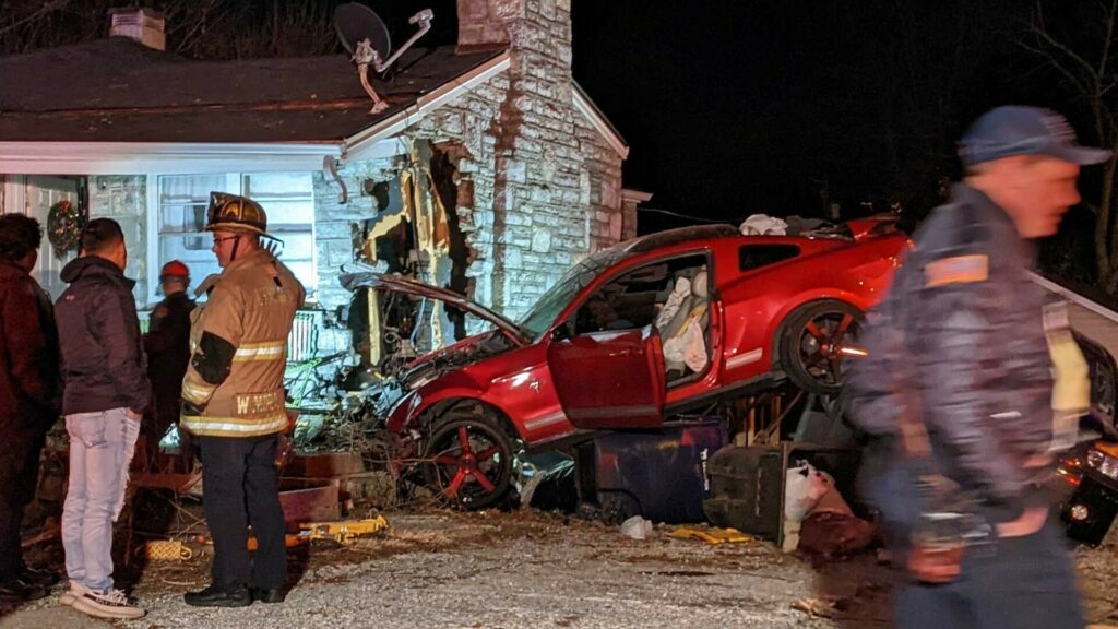  Wild Mustang Flips Over And Crash Lands On Home And Another Car